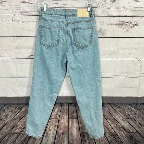 Zara Jeans Womens 6 Blue High Rise Mom‎ Preppy Retro 90s Y2k Light Wash - Picture 4 of 11